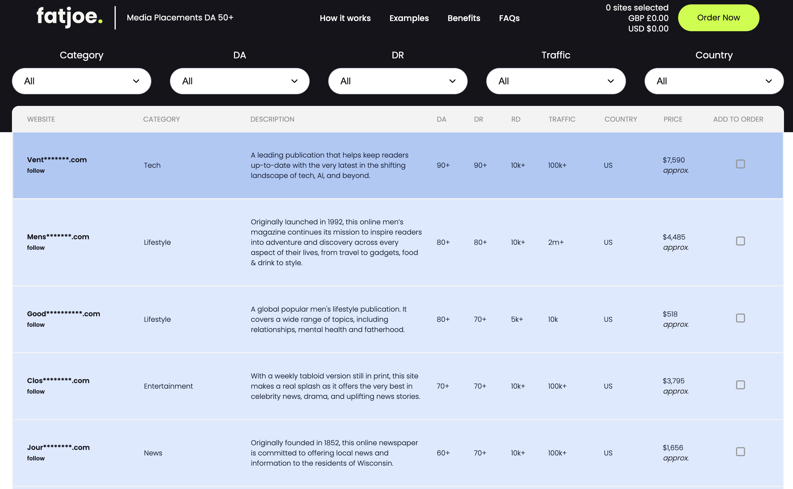 Fatjoe marketplace view