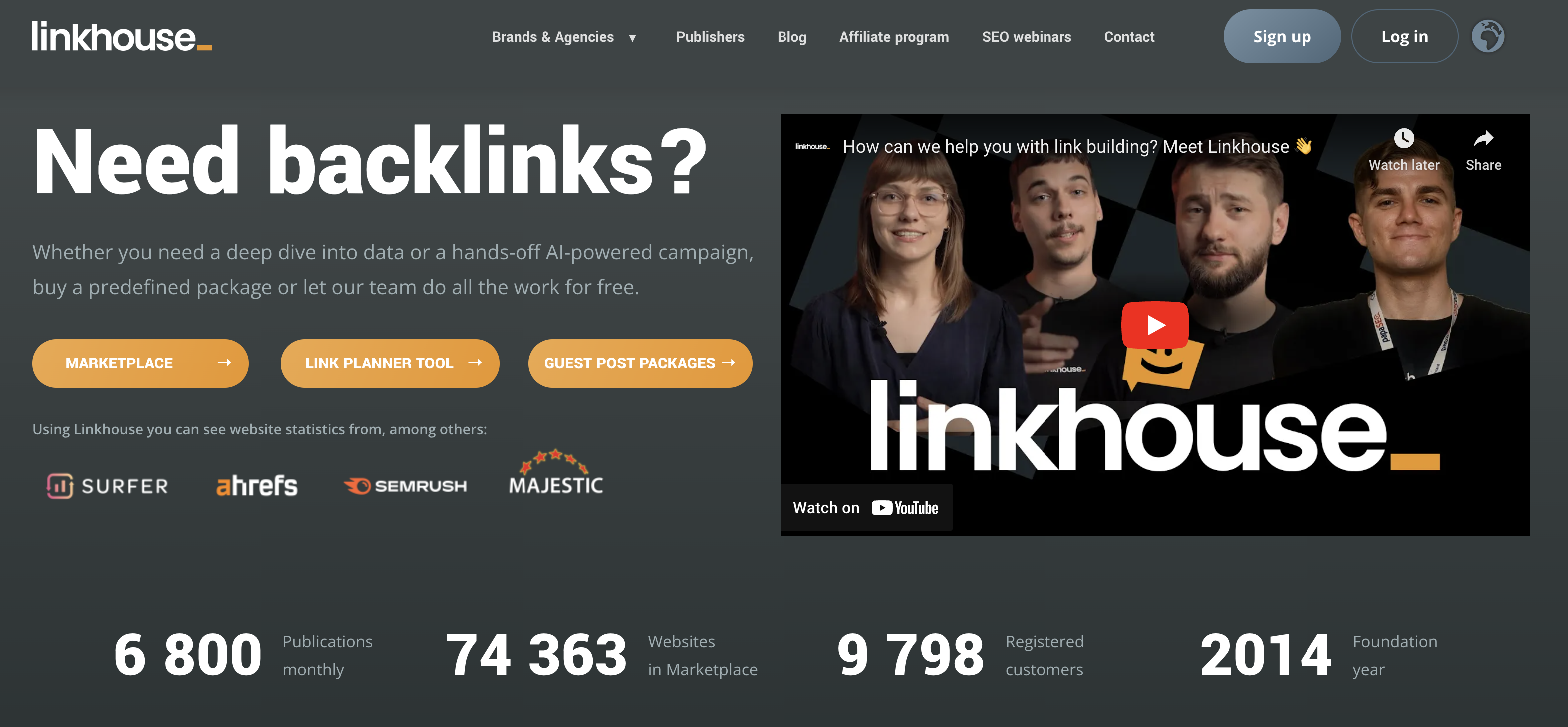 Linkhouse website view