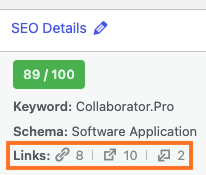 RankMath link counts